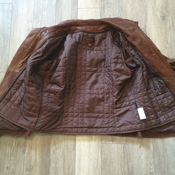 VTG Danier Genuine Italian Leather Brown Womens Large Jacket Removable Lining - Picture 6 of 16